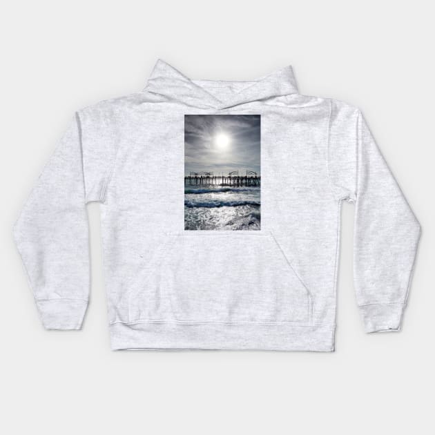 Redondo Beach Pier Sunset Onset Kids Hoodie by bobmeyers